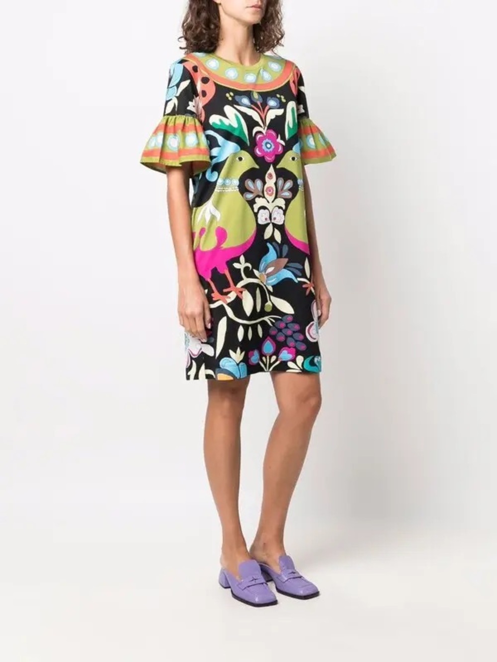 La doubleJ walk the dog dress peacock print